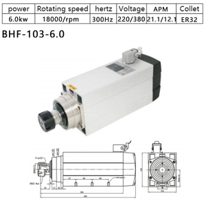 HOLRY CNC Fuso Motor para Madeira Metal Resfriado a Ar 6.0kw 220V Motor de Fuso de Alta Qualidade
